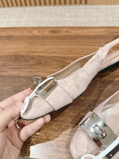 Innocente Slingback Suede Goatskin Light pink