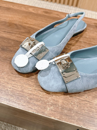Innocente Slingback Suede Goatskin Bleu Ciel