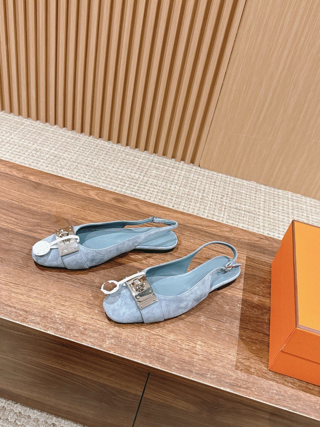 Innocente Slingback Suede Goatskin Bleu Ciel