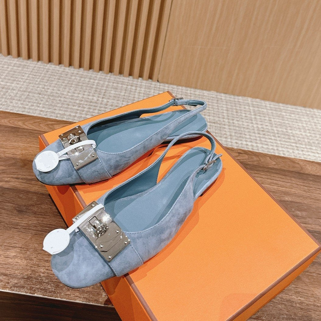 Innocente Slingback Suede Goatskin Bleu Ciel