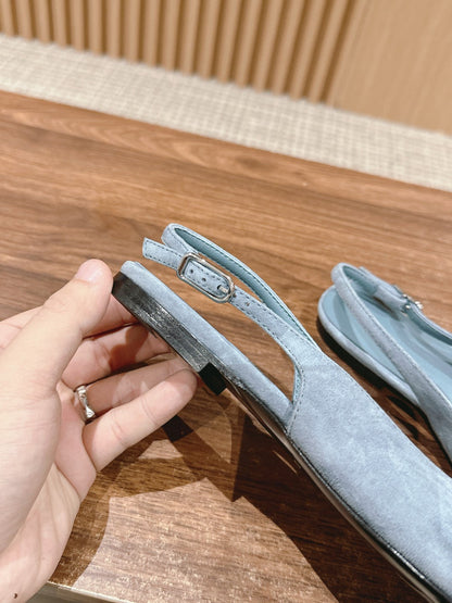 Innocente Slingback Suede Goatskin Bleu Ciel