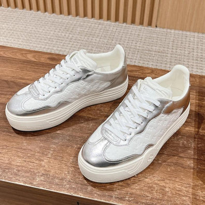 LV TRAINER SNEAKER IN SILVER MIX WHITE EMBOSSED CALFSKIN