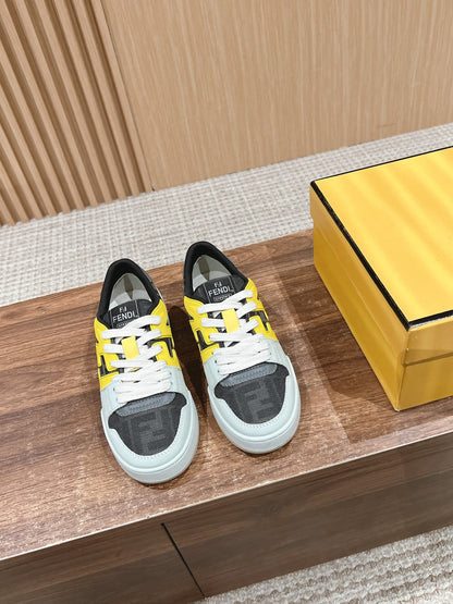 FENDI MATCH TRAINER IN MULTICOLOR CALFSKIN AND HIGH-DENSIITY FABRIC