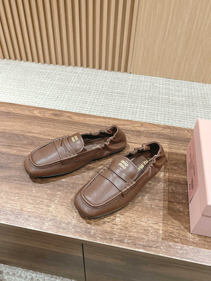 NAPPA LOAFERS IN PECAN BROWN LAMBSKIN