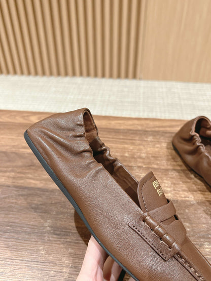 NAPPA LOAFERS IN PECAN BROWN LAMBSKIN