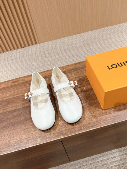 MARY JANE FLAT IN WHITE CALFSKIN