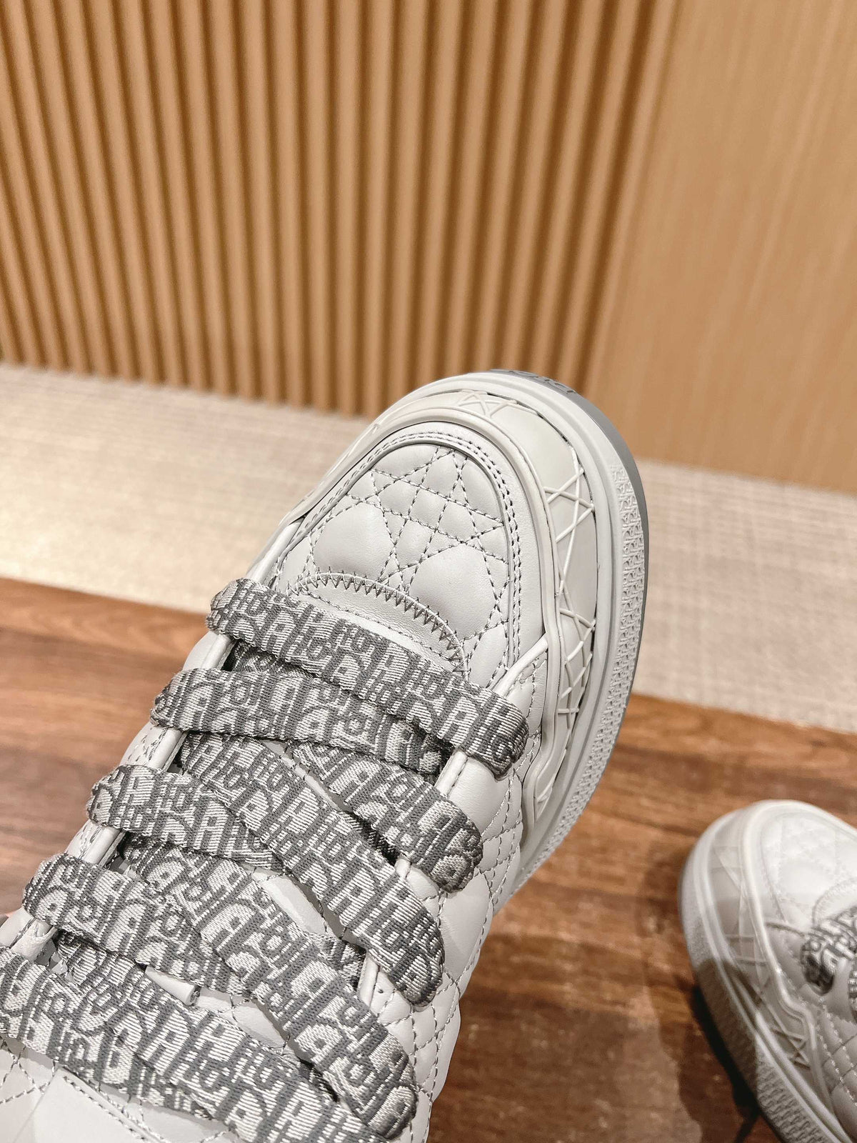 BY ERL B9S SKATER SNEAKER IN PALE GRAY CANNAGE LAMBSKIN