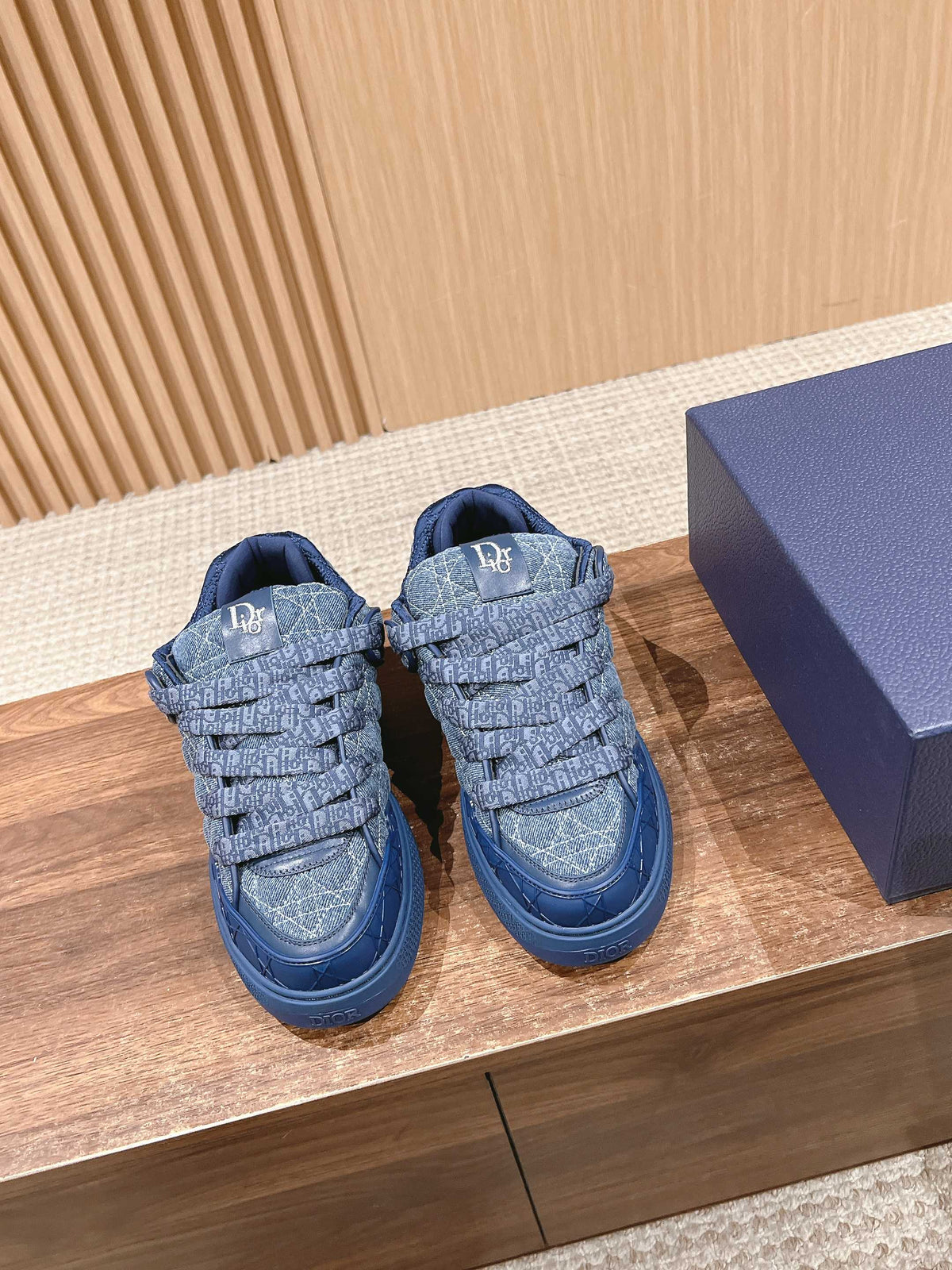 BY ERL B9S SKATER SNEAKER IN COBALT BLUE CANNAGE FABRIC