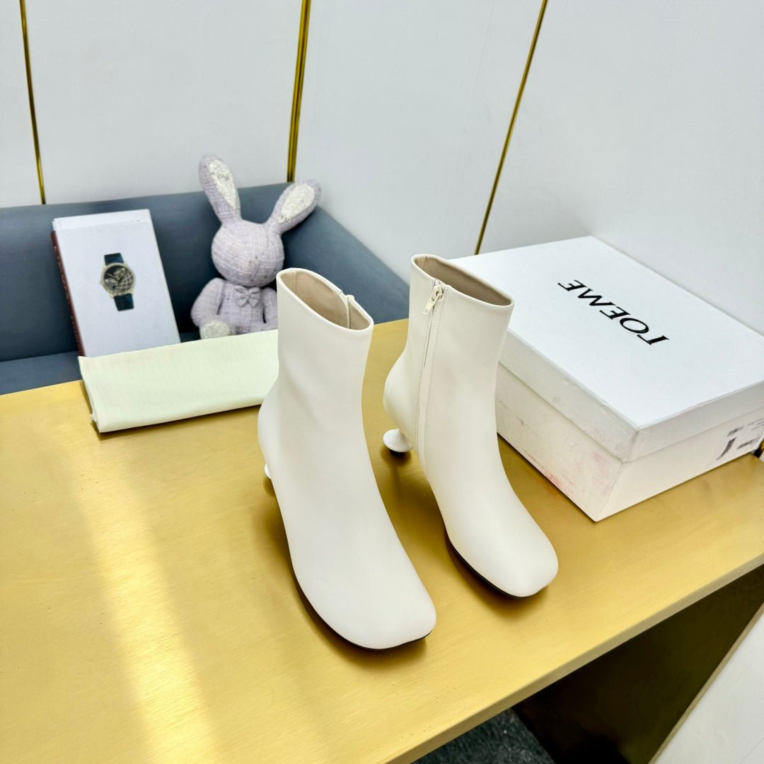 LW TOY ANKLE BOOTIE WHITE NAPPA LAMBSKIN