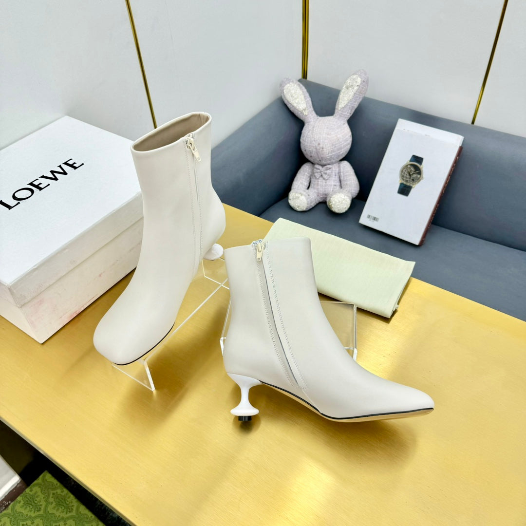 LW TOY ANKLE BOOTIE WHITE NAPPA LAMBSKIN