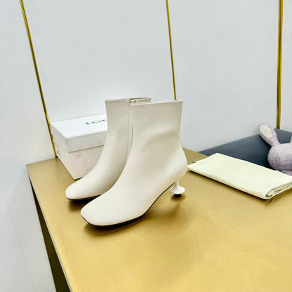LW TOY ANKLE BOOTIE WHITE NAPPA LAMBSKIN
