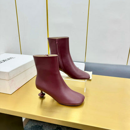 LW TOY ANKLE BOOTIE BURGUNDY NAPPA LAMBSKIN