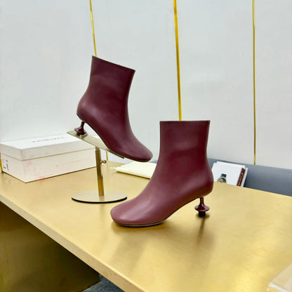 LW TOY ANKLE BOOTIE BURGUNDY NAPPA LAMBSKIN