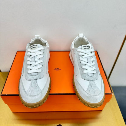 JET SNEAKER IN PALE GRAY SUEDE MIX WHITE CALFSKIN