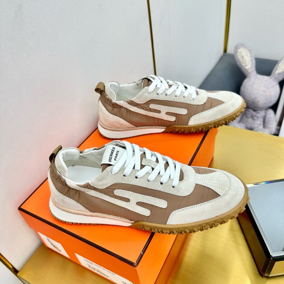 JET SNEAKER IN KHAKI MIX MEDIUM BROWN SUEDE