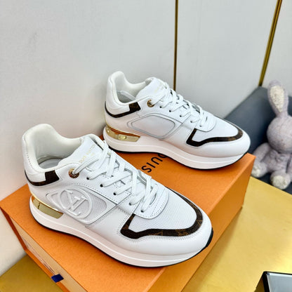 NEO RUN AWAY SNEAKER IN WHITE MIX CHOCOLATE BROWN CALFSKIN