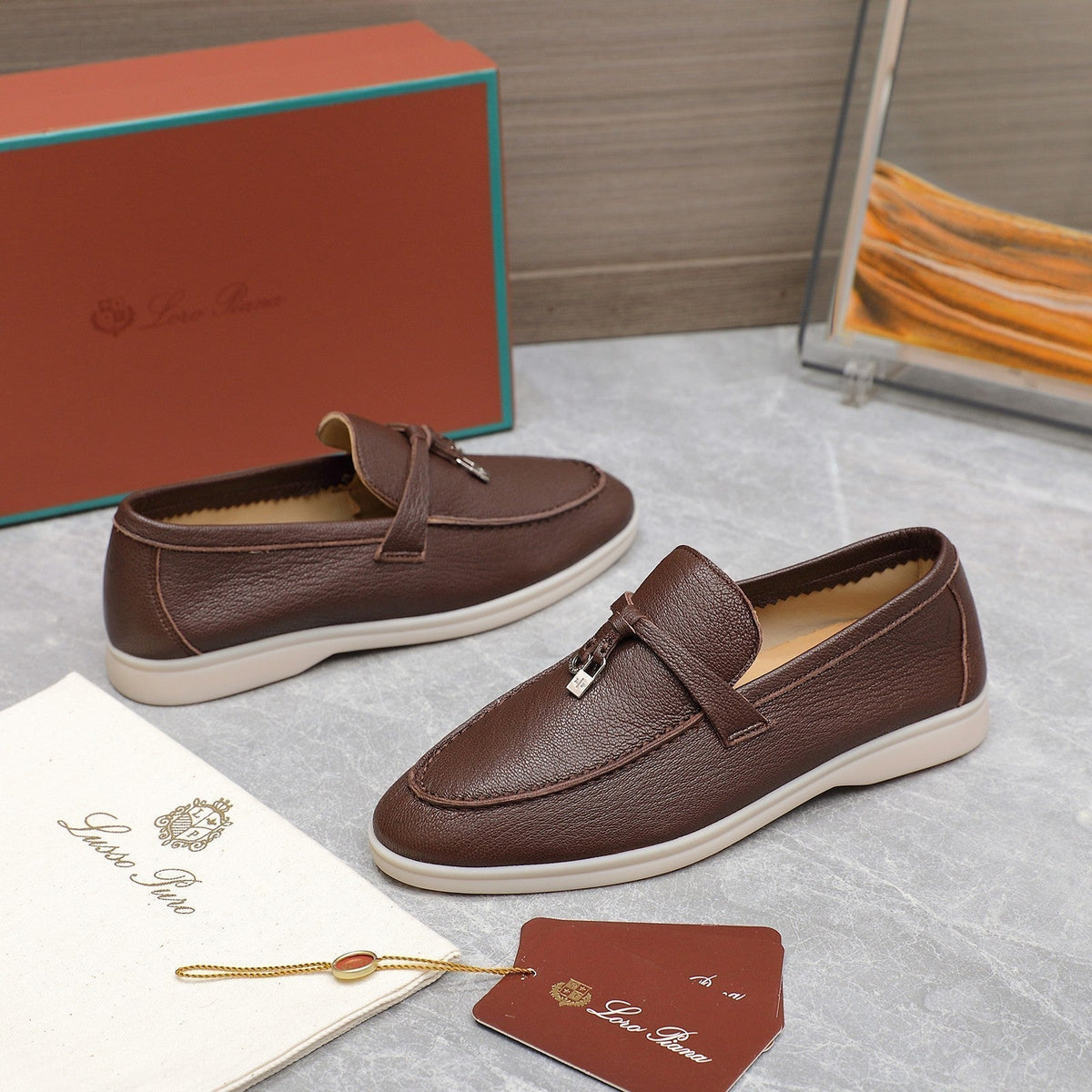 LP SUMMER CHARMS WALK LOAFERS CHOCOLATE LAMBSKIN