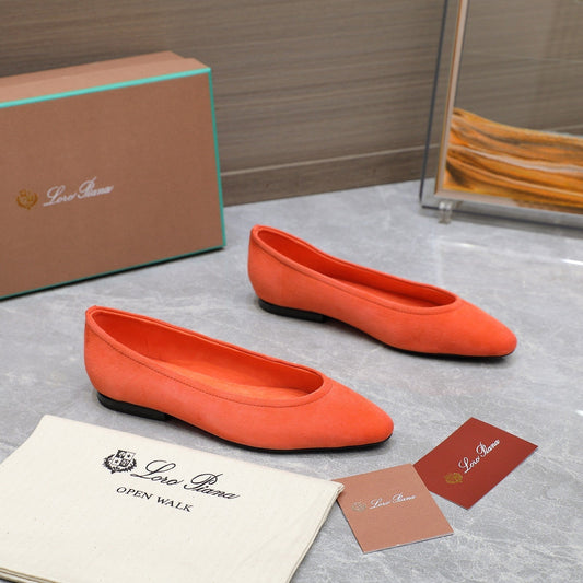 CLASSIC BALLET SHOES IN ORANGE SUEDUE