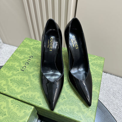 GG 105 HIGH HEEL PUMP BLACK LAMBSKIN