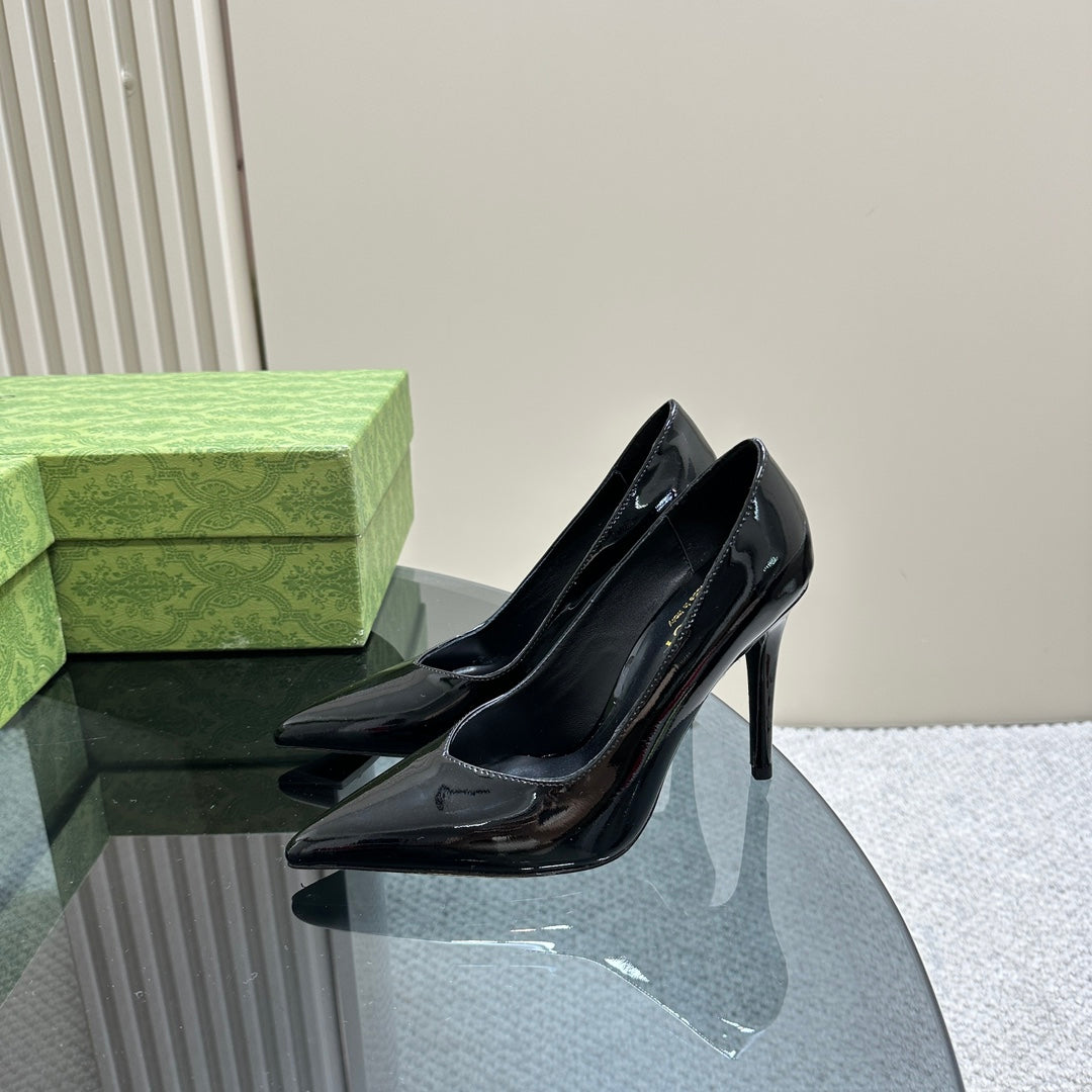GG 105 HIGH HEEL PUMP BLACK LAMBSKIN