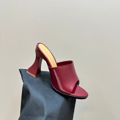 HIGH MULE 95 MM IN WINE RED CALFSKIN