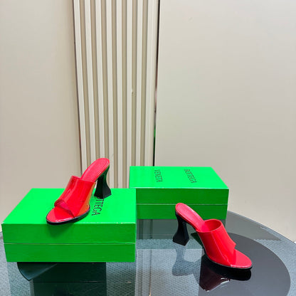 HIGH MULE 95 MM IN CHERRY RED CALFSKIN