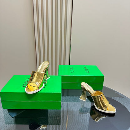 HIGH MULE 95 MM IN GOLD CALFSKIN