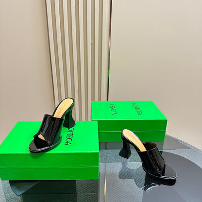 HIGH MULE 95 MM IN BLACK CALFSKIN
