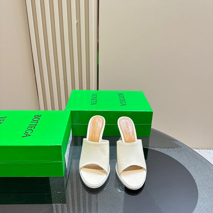 HIGH MULE 95 MM IN WHITE CALFSKIN