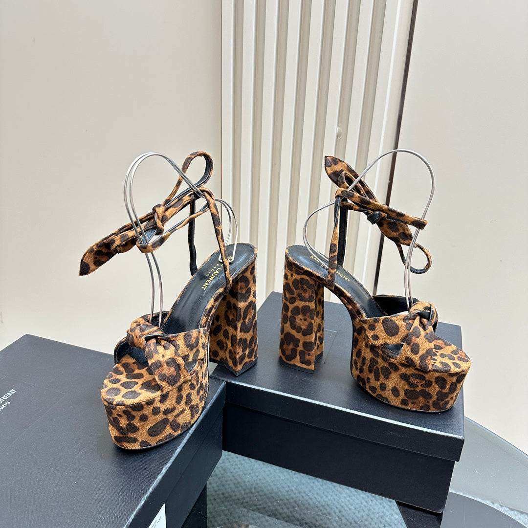 BIANCA PLATFORM SANDALS IN LEOPARD PRINT SUEDE