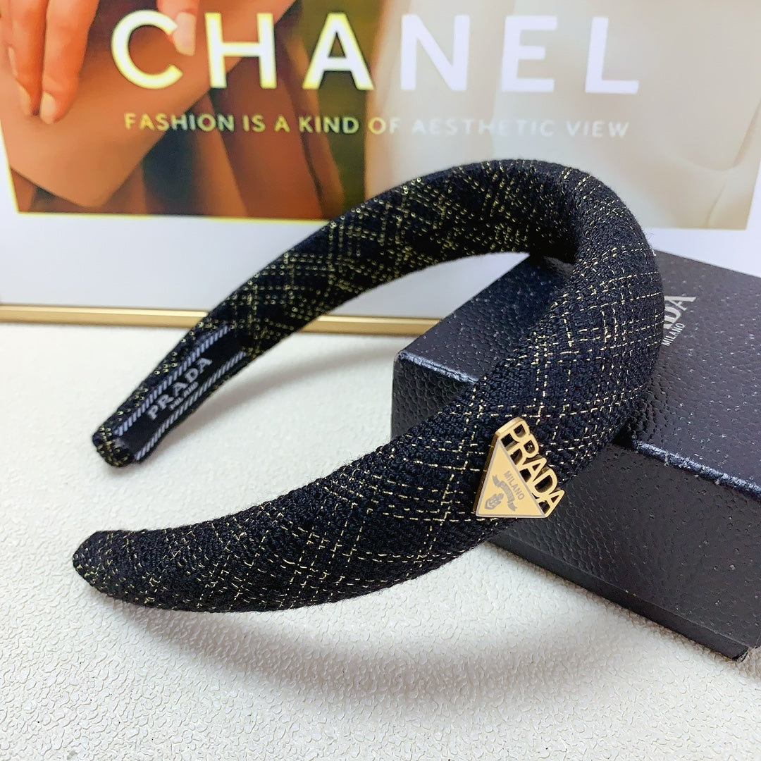 THICK HEADBAND IN BLACK TWEED 174106