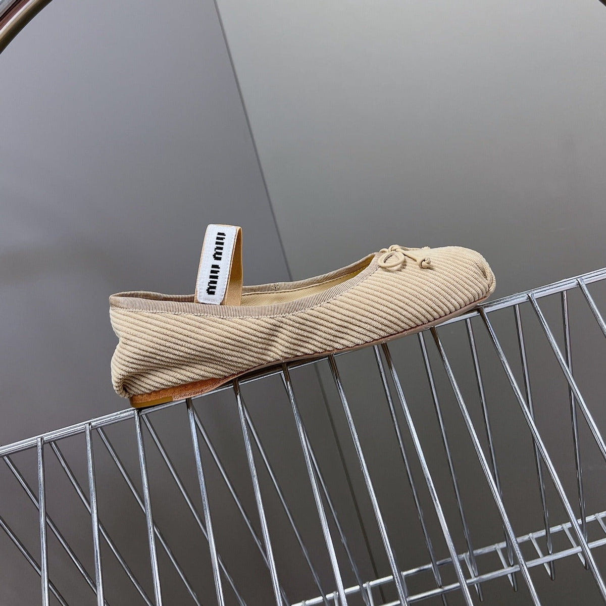 BALLET FLAT SHOES BEIGE SHEEPSKIN