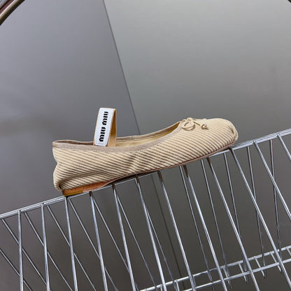 BALLET FLAT SHOES BEIGE SHEEPSKIN