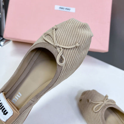 BALLET FLAT SHOES BEIGE SHEEPSKIN