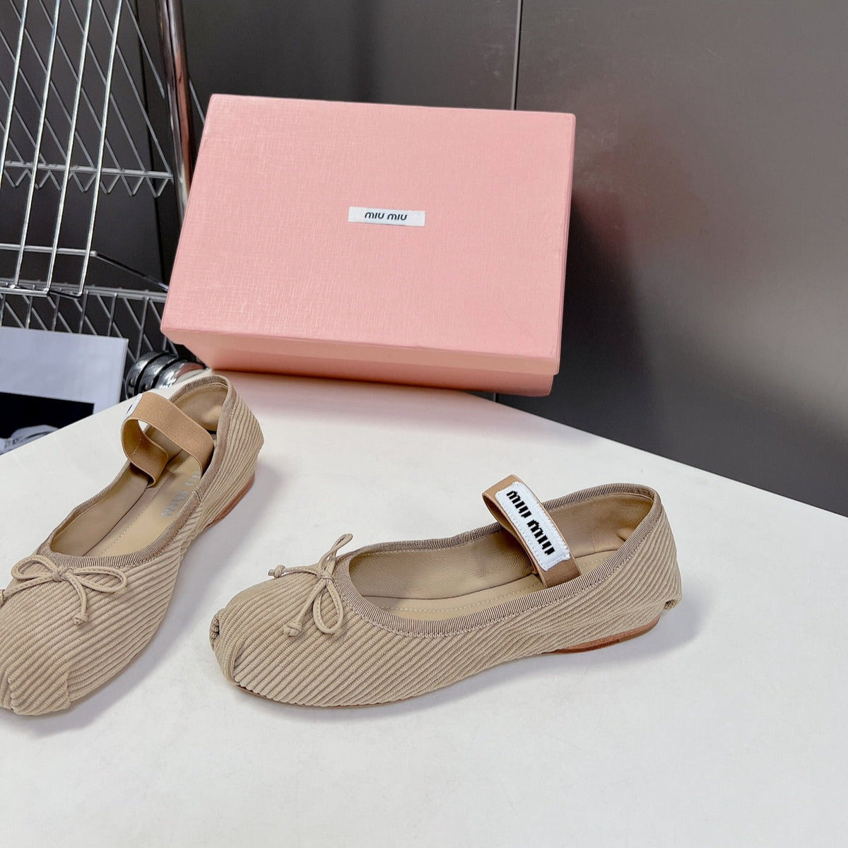 BALLET FLAT SHOES BEIGE SHEEPSKIN