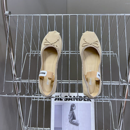 BALLET FLAT SHOES BEIGE SHEEPSKIN