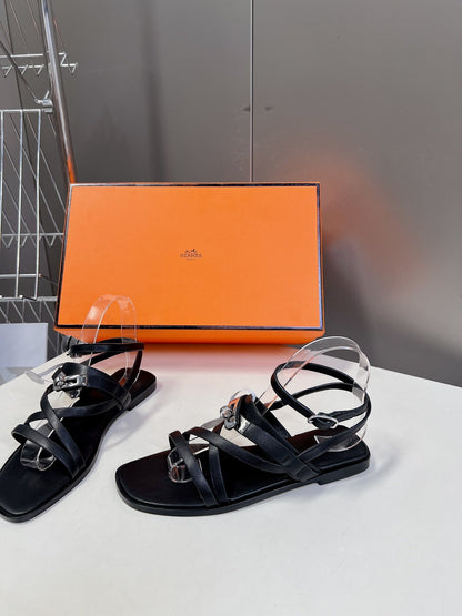 JUNE SANDAL BLACK CALFSKIN