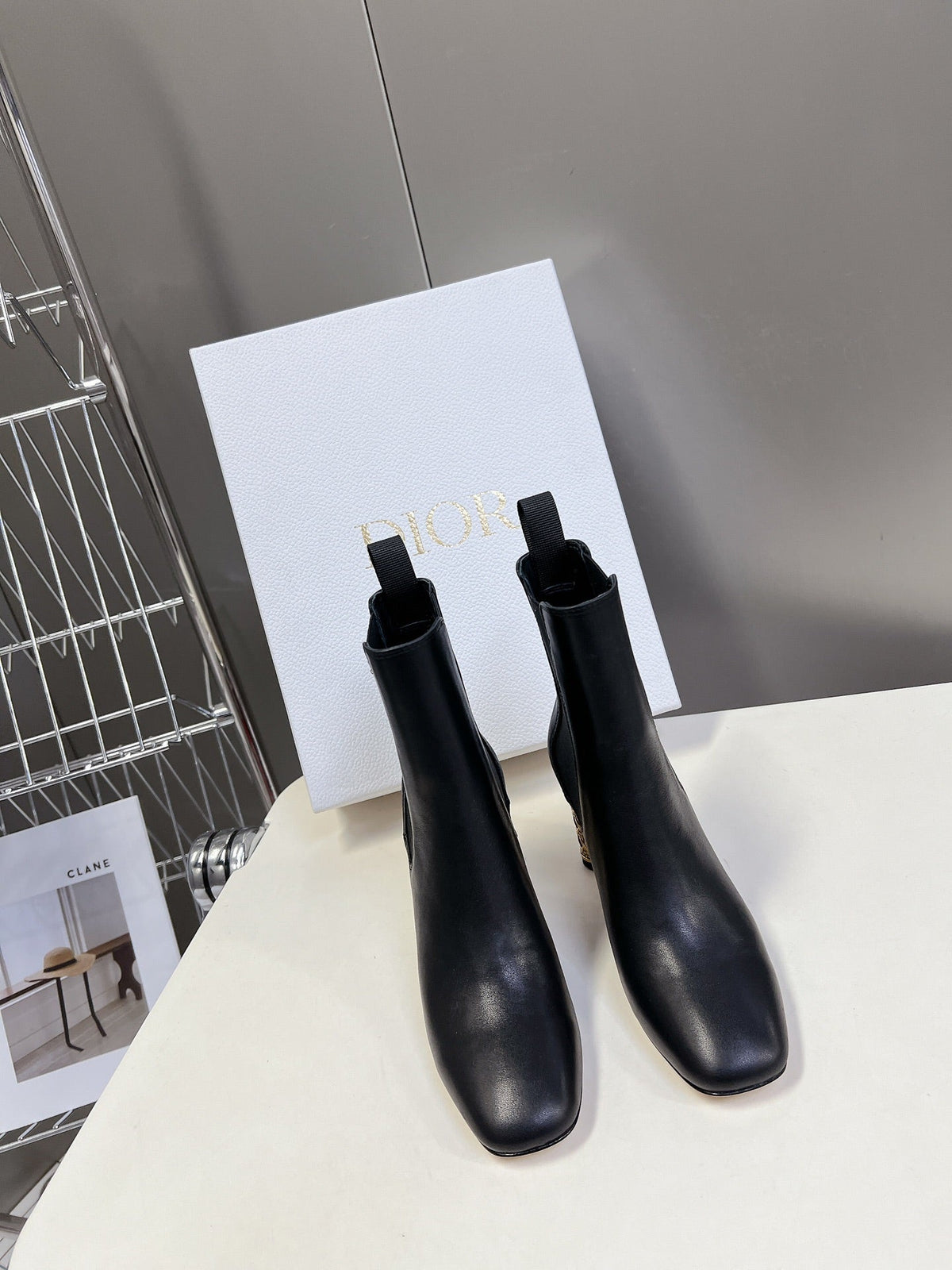 ICON HEELED ANKLE BOOT BLACK CALFSKIN 8 CM