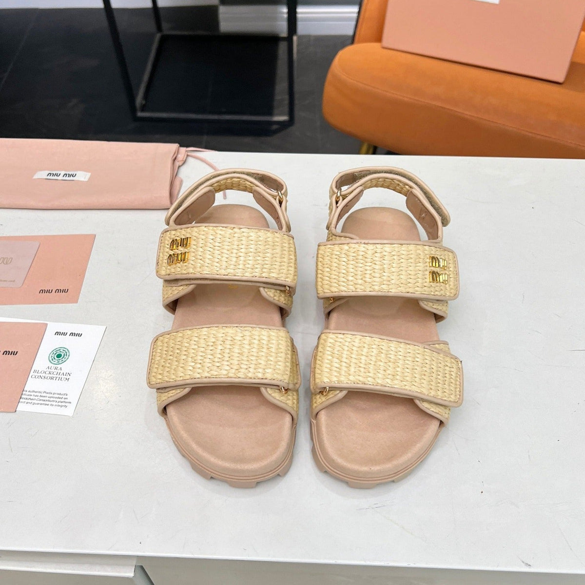 SANDALS CHAMPAGNE SHEEPSKIN WITH 2 HORIZONTAL STRAPS