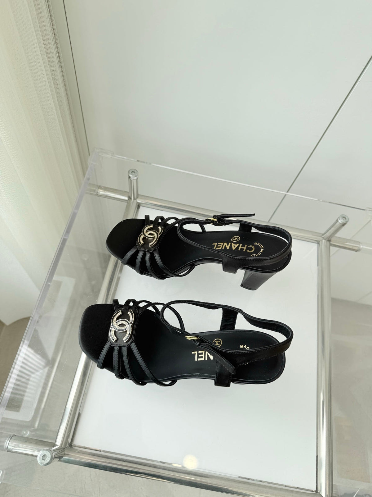 HIGH HEEL SANDALS 85 MM IN BLACK LAMBSKIN