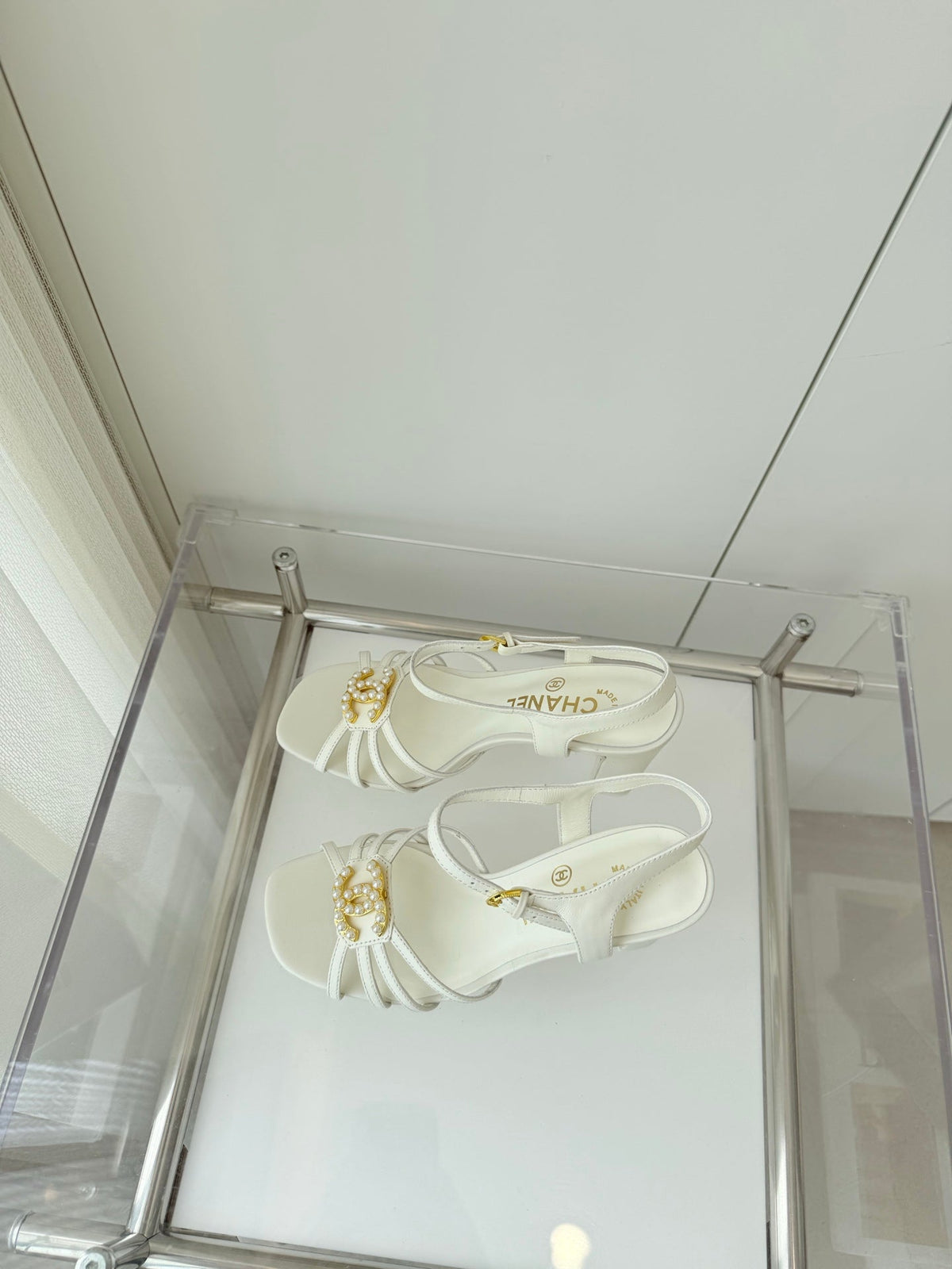 HIGH HEEL SANDALS 85 MM IN WHITE LAMBSKIN