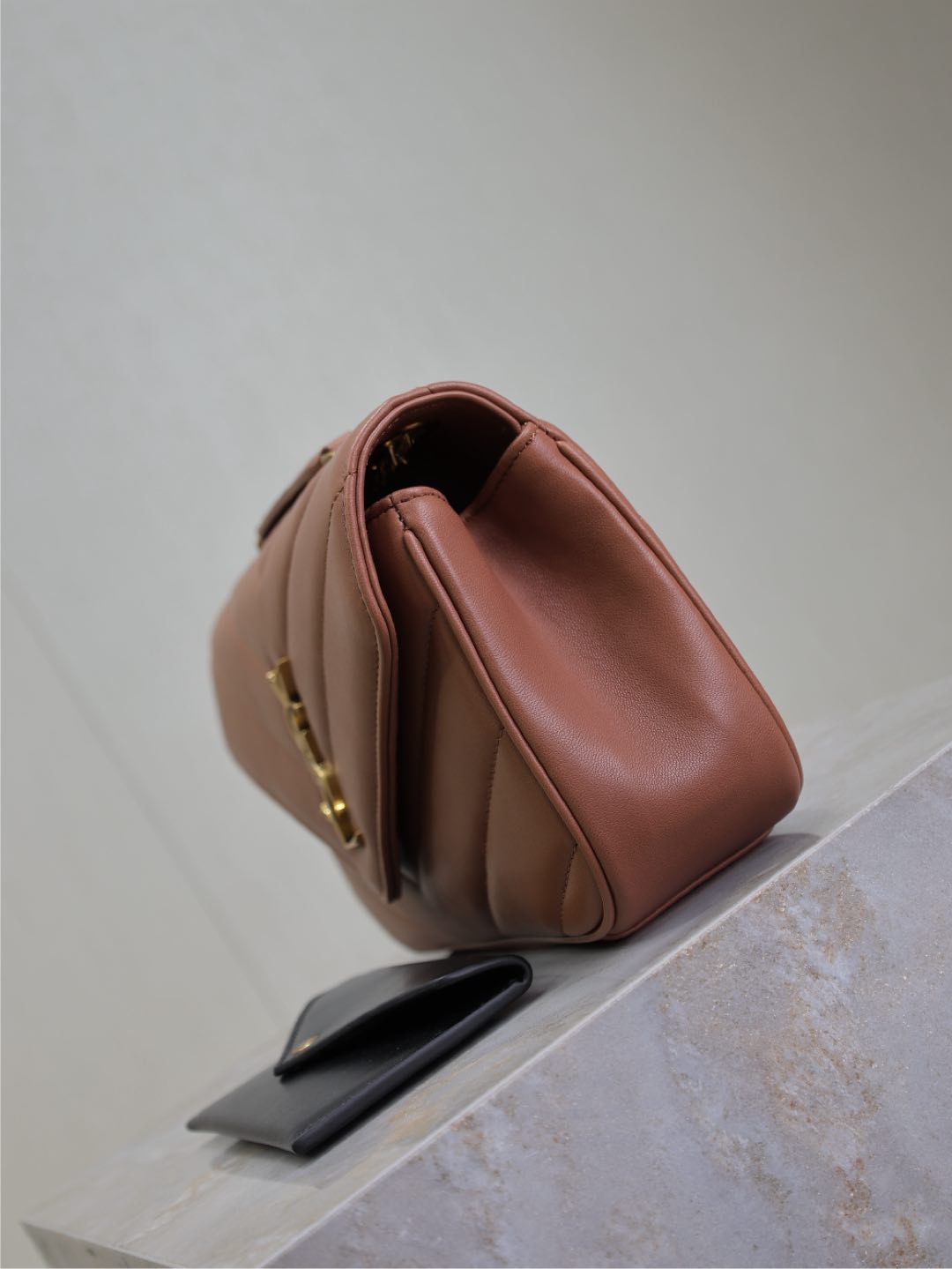 LOULOU SMALL 24 IN SALMON PINK SHEEPSKIN GOLD HARDWARE