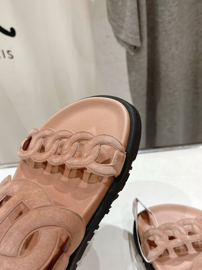 EXTRA SANDAL PASTEL PINK NUDE CALFSKIN