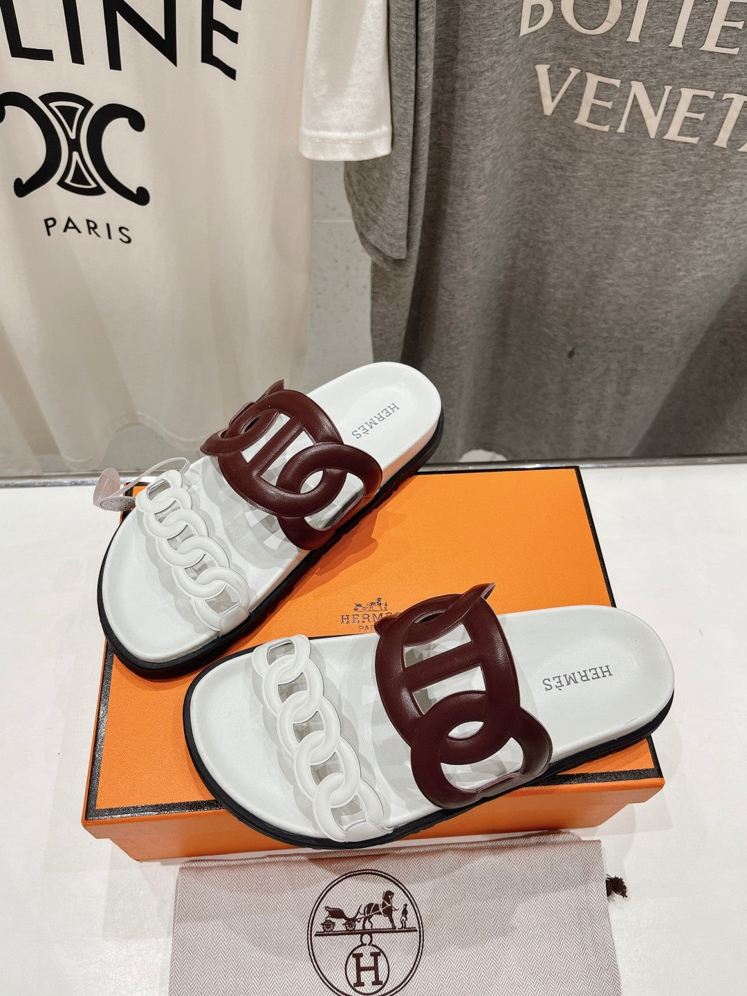 EXTRA SANDAL WHITE MIX BROWN CALFSKIN