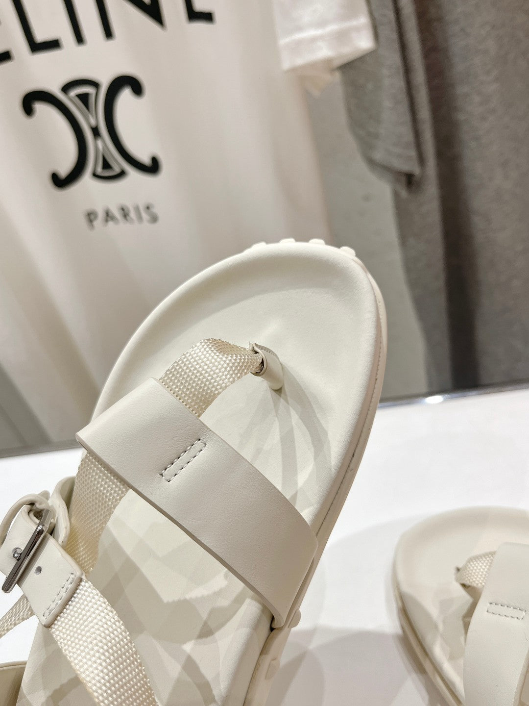 SANDAL BRAIDED 30 WHITE CALFSKIN