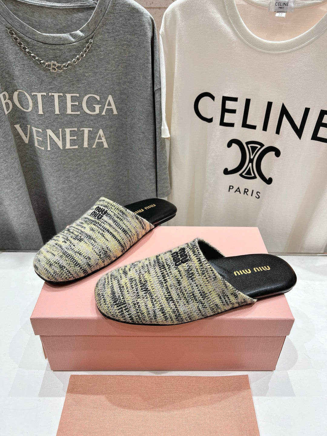 KNITTED MULES IN MULTICOLOR WOOL