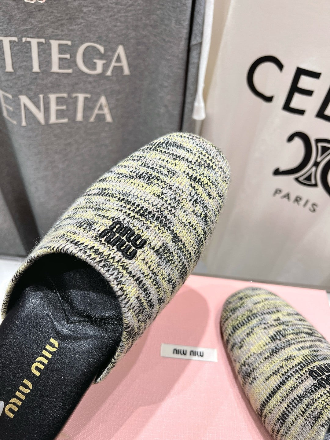 KNITTED MULES IN MULTICOLOR WOOL