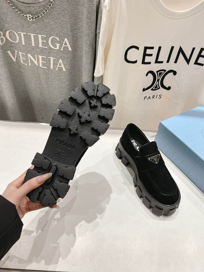MONOLITH LOAFERS IN BLACK SUEDE