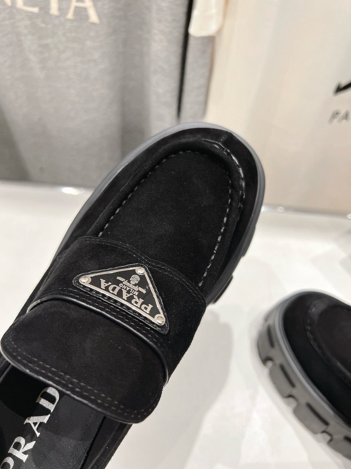 MONOLITH LOAFERS IN BLACK SUEDE