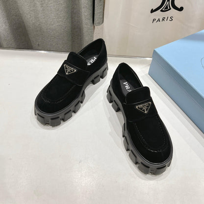 MONOLITH LOAFERS IN BLACK SUEDE